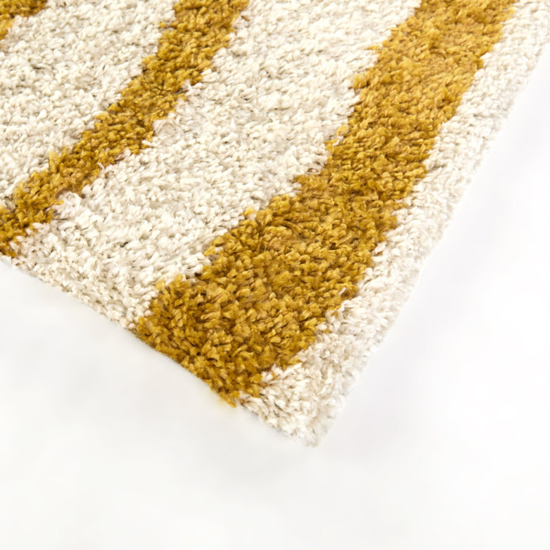 Demeter Gold Modern Shag Area Rug, Rectangle 5'3" x 7'