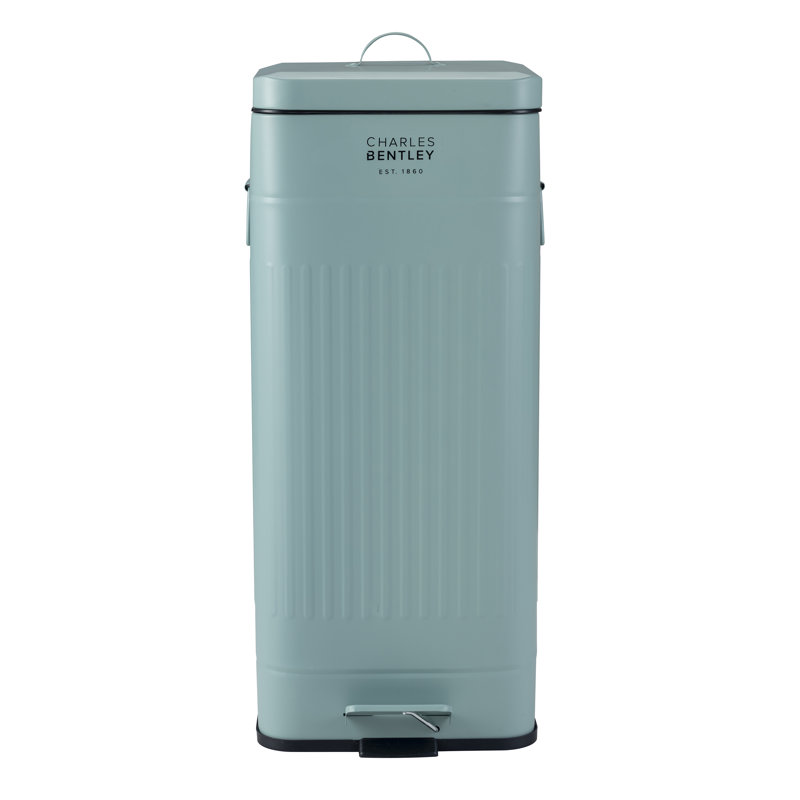 Retro Steel Step On Kitchen Trash Can - 30L, Green