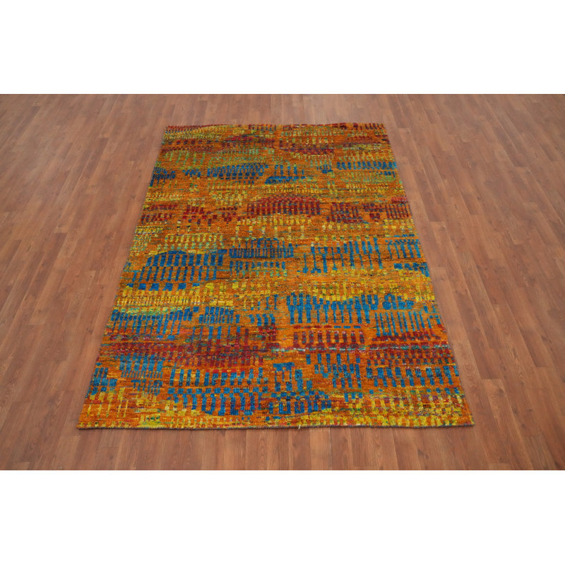 Tapis de salon moderne et abstrait 5 x 8