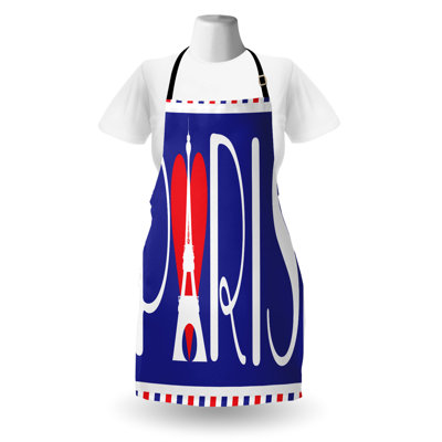 Tablier East Urban Home Tour Eiffel unisexe audacieux Paris taille adulte violet foncé corail foncé