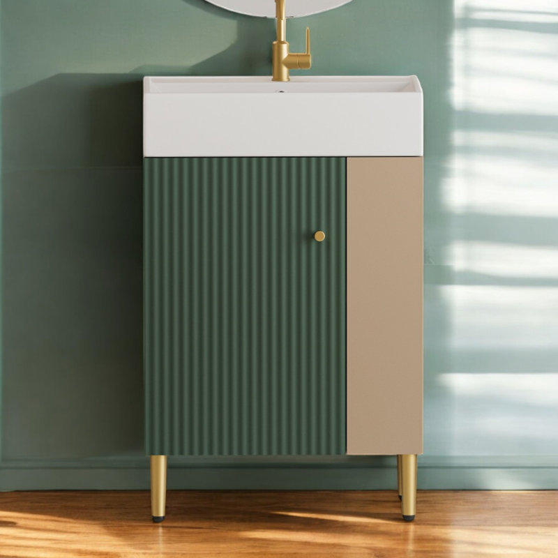 Ensemble de meuble-lavabo simple 22 po , Green/Brown