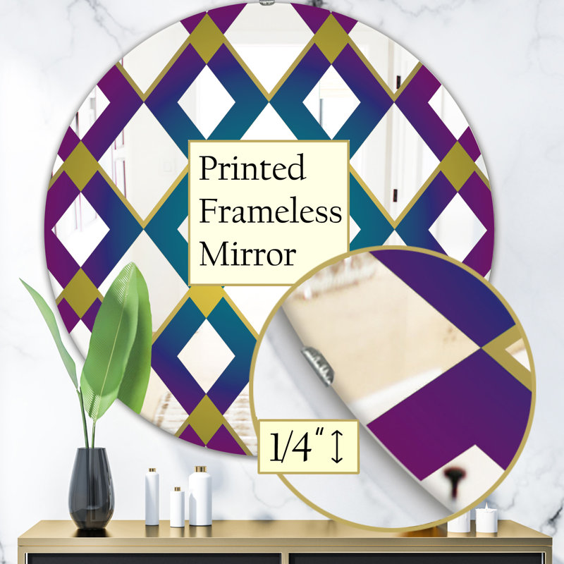 Miroir décoratif Mid-Century, H 23,6 po x l 23,6 po