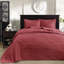 Queen Size Red Reversible Bedding - Quilting Beauty Pre-washed Cotton Filling Comfort Oversized For Ideal Coverage 2 Shams Included Machine Washable Bed Charm Peace Drape