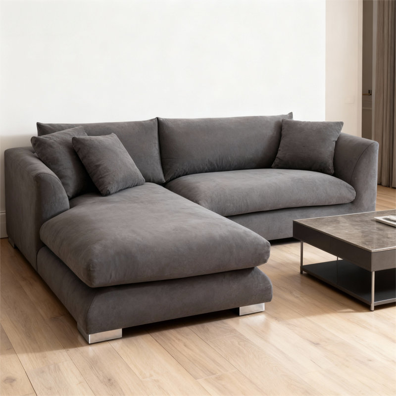 Sofinity 88" Sectional Sofa Couch Chaise Lounge Loveseat With Adjustable Legs Machine Washable Waterproof Cover For Living Room & Office Apartment