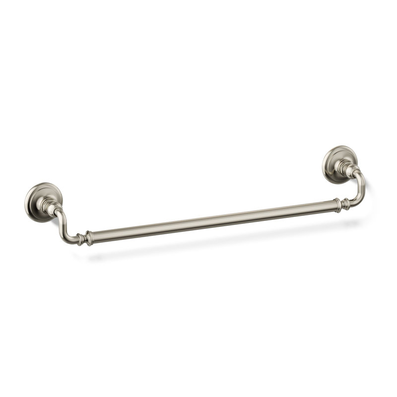 Artifacts® Wall Mounted Towel Bar, Vibrant Polished Nickel, 3" H x 27" W x 3.5" D