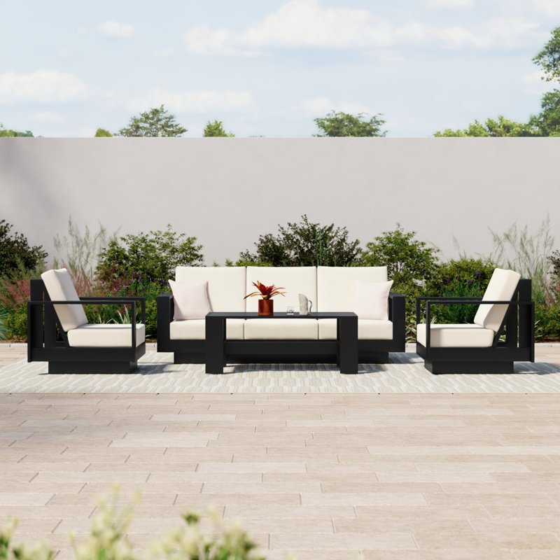 Sterling 4-Piece Outdoor Seating Group with Swivel Chairs and Sunbrella® Cushions