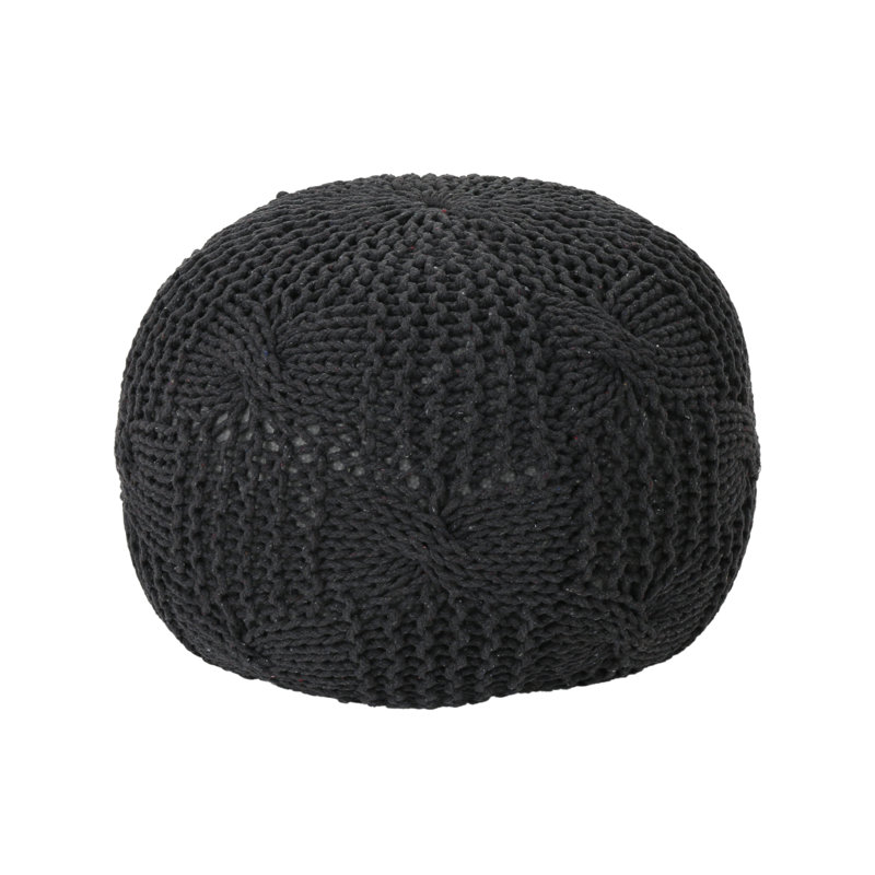 Moran Upholstered Pouf, Dark Gray