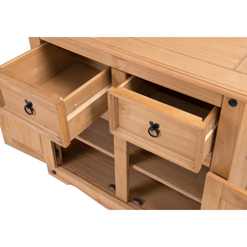 Doe 86cm Sideboard, 76cm H x 87cm W x 40cm D, Antique Wax