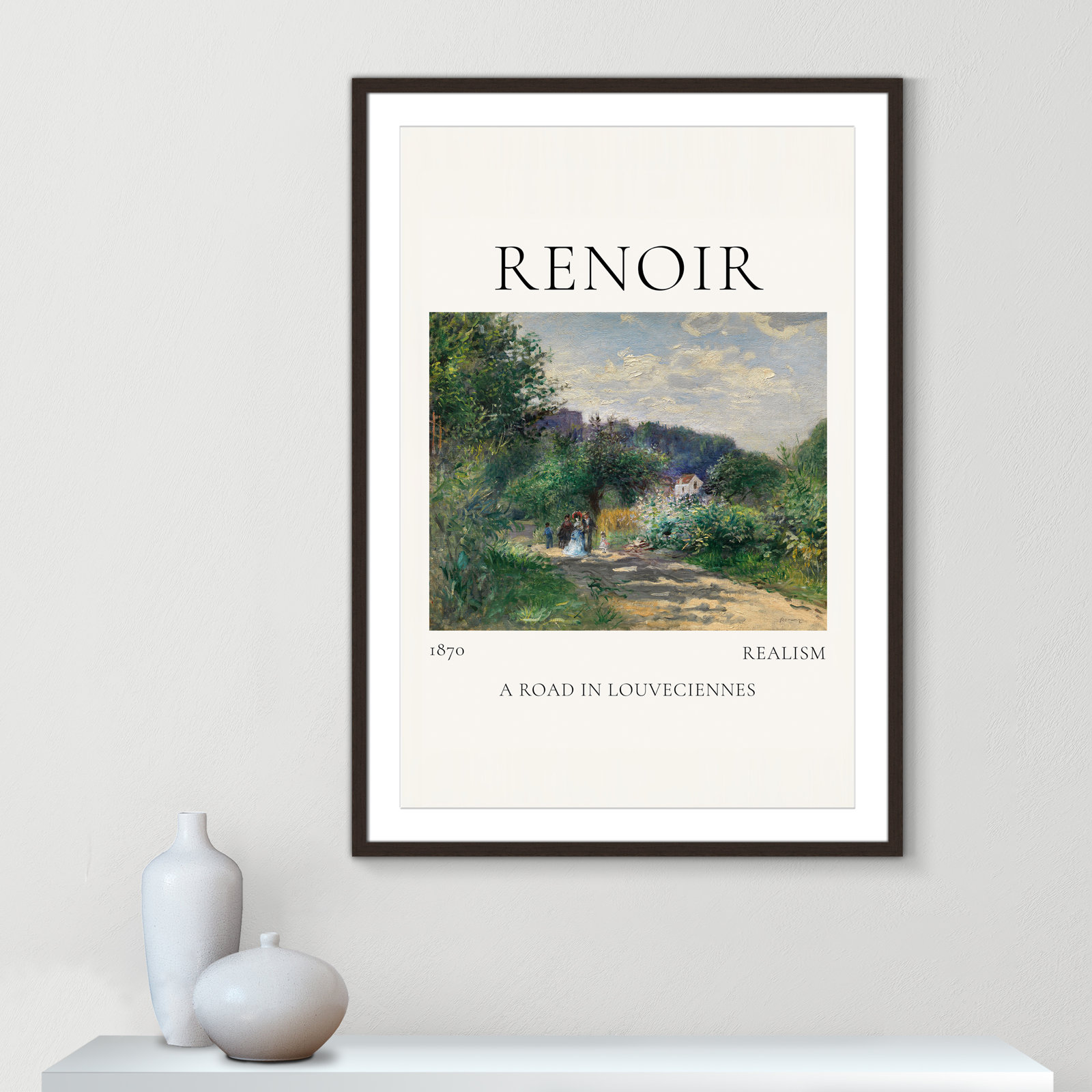 Rocchetto "A Road in Louveciennes" Print, Walnut Single Picture Frame, Yes, 23" H x 17" W x 1.25" D