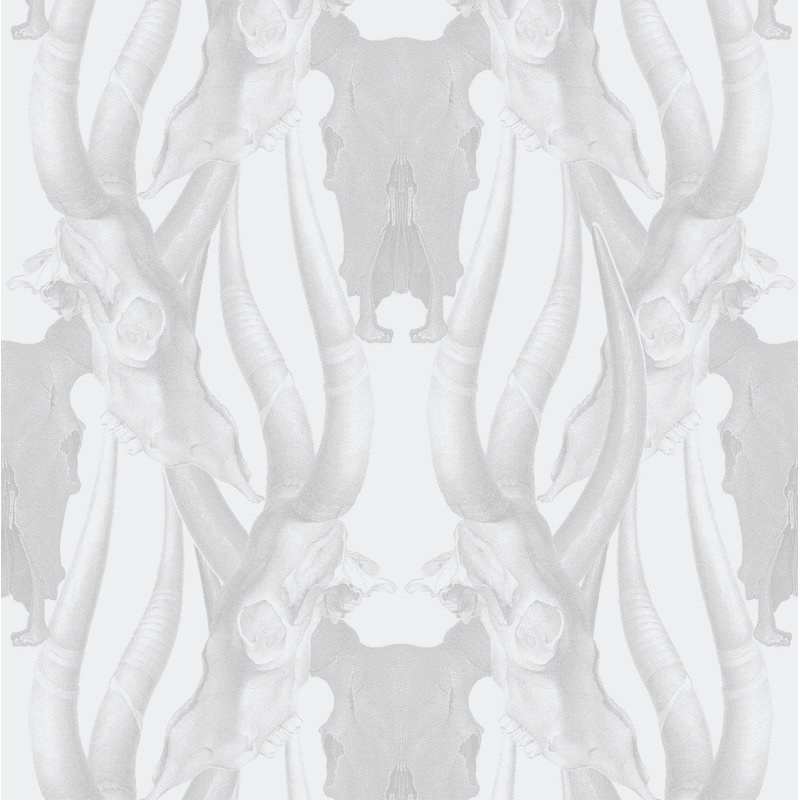 Bull Smoke 10' L x 25" W Wallpaper Roll, Gray/White