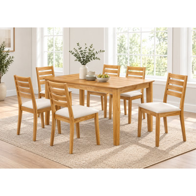 Damm 6 -Person Solid Wood Dining Set