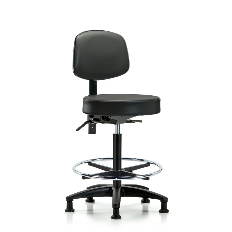 Chaise de travail Laia, Noir, Patins