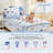 Bestier Twin Size 4Pcs Kids Comforter Sets with Zipper Bedding, Lightweight Cartoon Bed-in-a-Bag, Blue-120430884