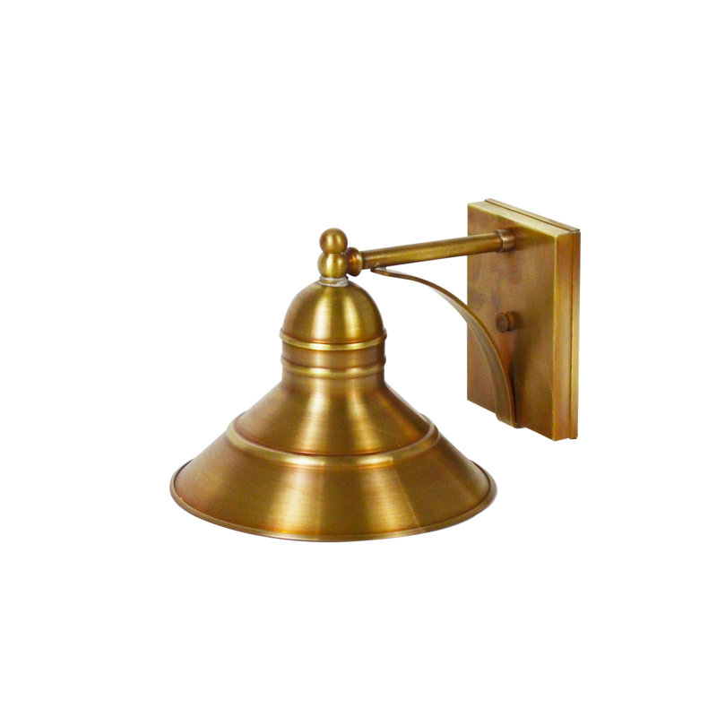 Petite prise murale en laiton antique, Laiton antique, H 8,25 po x l 9,75 po x P 9,75 po