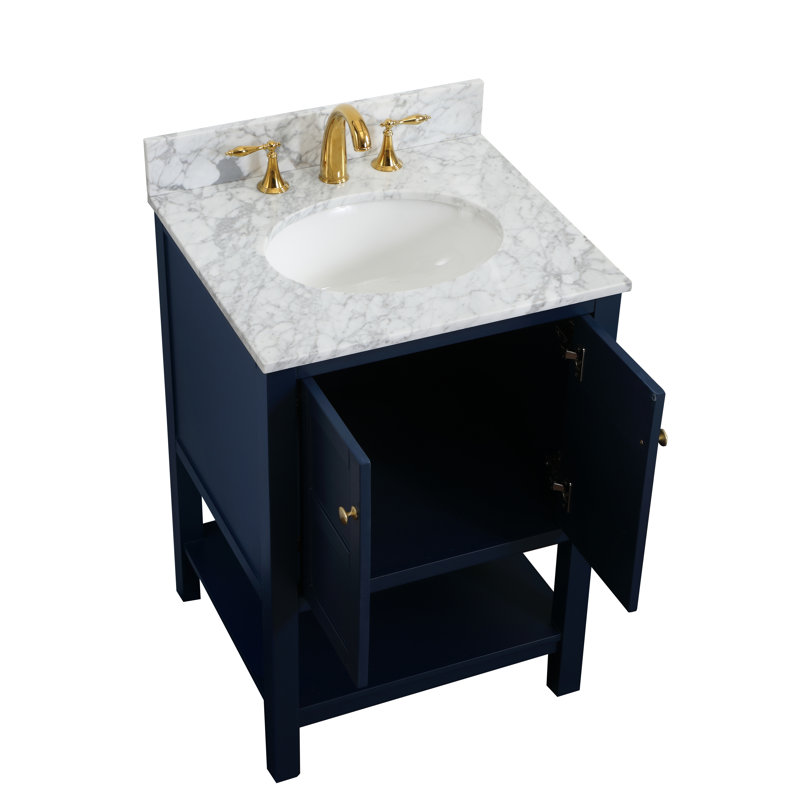 Ensemble de meuble-lavabo simple 24 po Amyra, bleu