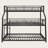 Twin XL / Full XL / Queen Triple Bunk Bed with Long & Short Ladder, Full-Length Guardrails, Black Metal Frame, Space-Saving Design