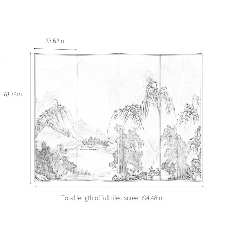 Pouyan, 78.74" H x 94.48" W x 1.37" D