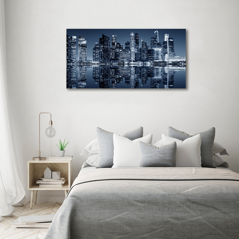 Singapore by Night 1 Piece Wrapped Canvas Wall Art