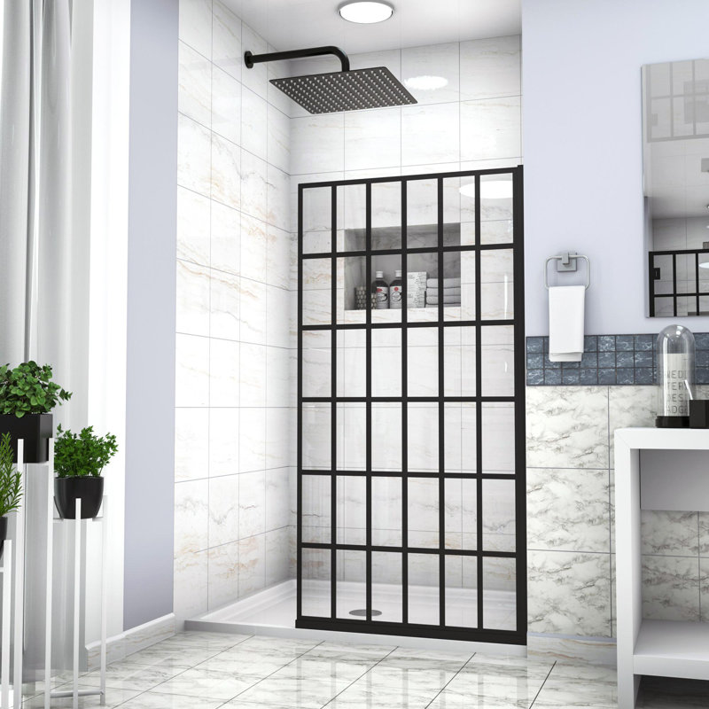 38"Wx 72"H Shower Screen Panel Wet Room Shower Door