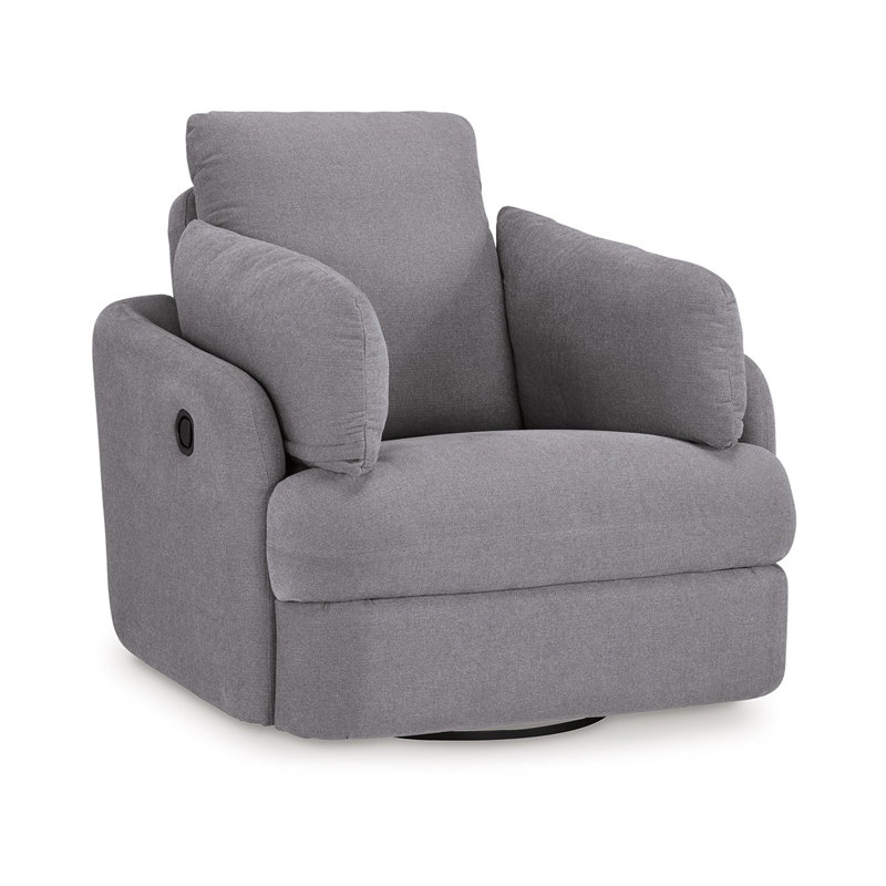 Fauteuil inclinable manuel pivotant Emmett, polyester gris, 2 coussins