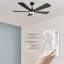 Ventilateur de plafond extérieur noir avec lumière-736818562