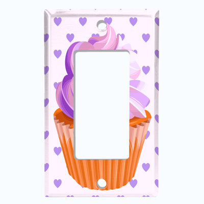 Cupcake Frosting Hearts 1-Gang Toggle Light Switch Wall Plate