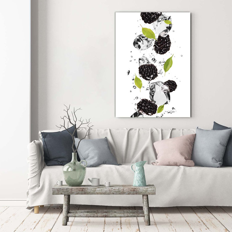Blackberries And Water - Wrapped Canvas Print