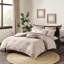 Housse de couette en coton Queen Blush, motif géométrique, 2 taies décoratives assorties pour lit double / grand, motif inclus-121259609-121259612