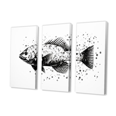 Ensemble de reproduction d'art mural monochrome noir et blanc «II» - Coastal Coral Under Water