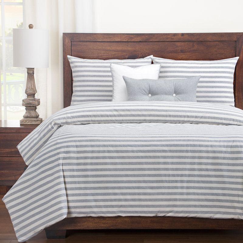 Farmhouse Farmhouse / Country Duvet Cover, California King, Pewter