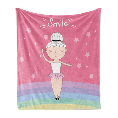 Ambesonne Retro Fleece Throw Blanket Pique Turn Ballet Multicolor