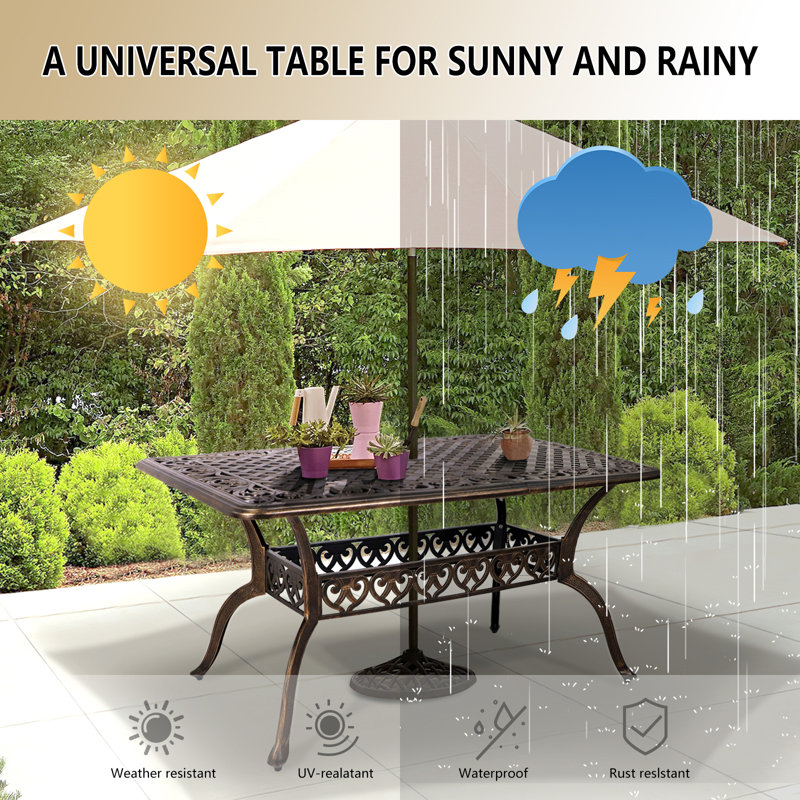 Tables de patio Marmillion pour six personnes