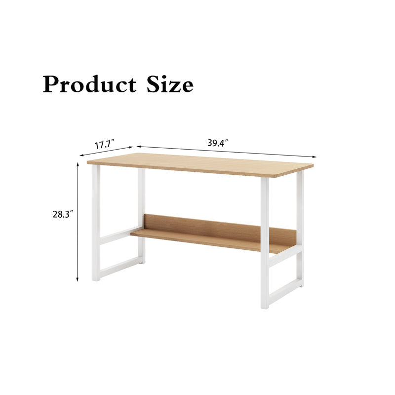 Bureau d'ordinateur avec tablettes, H 28,3 po x L 39,4 po x l 17,7 po