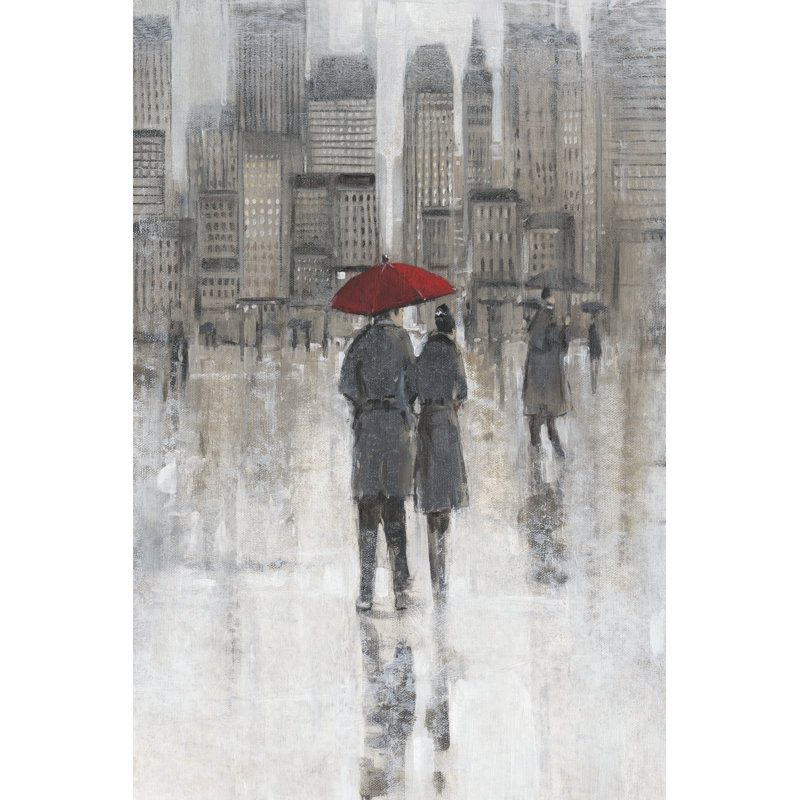 «Rain in The City I», peinture sur toile, H 12 po x l 8 po