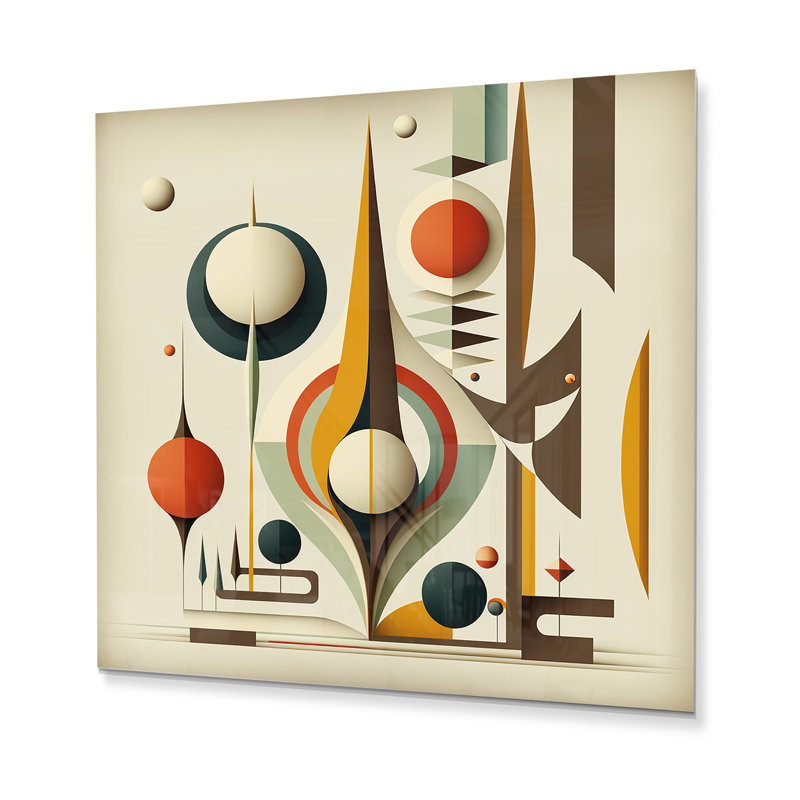 Décoration murale rétro en métal Mid-century graphiques VI - Mid-Century moderne, H 16 po x l 16 po x P 1 po