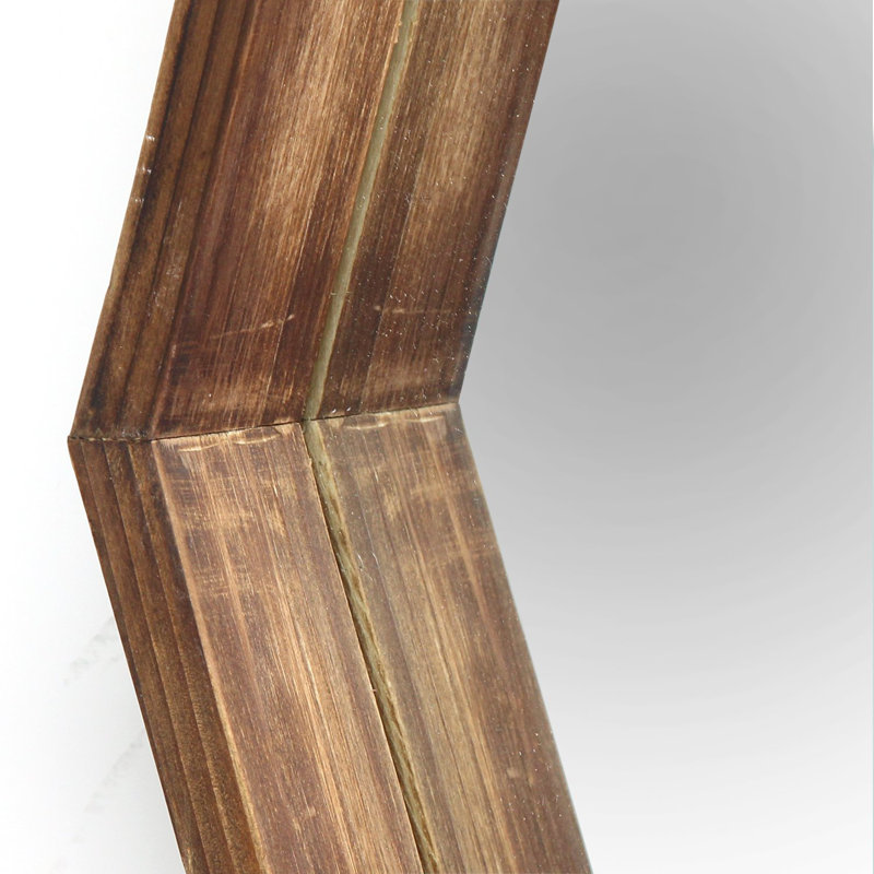 Stephan 28" Brown Hexagonal Framed Accent Mirror