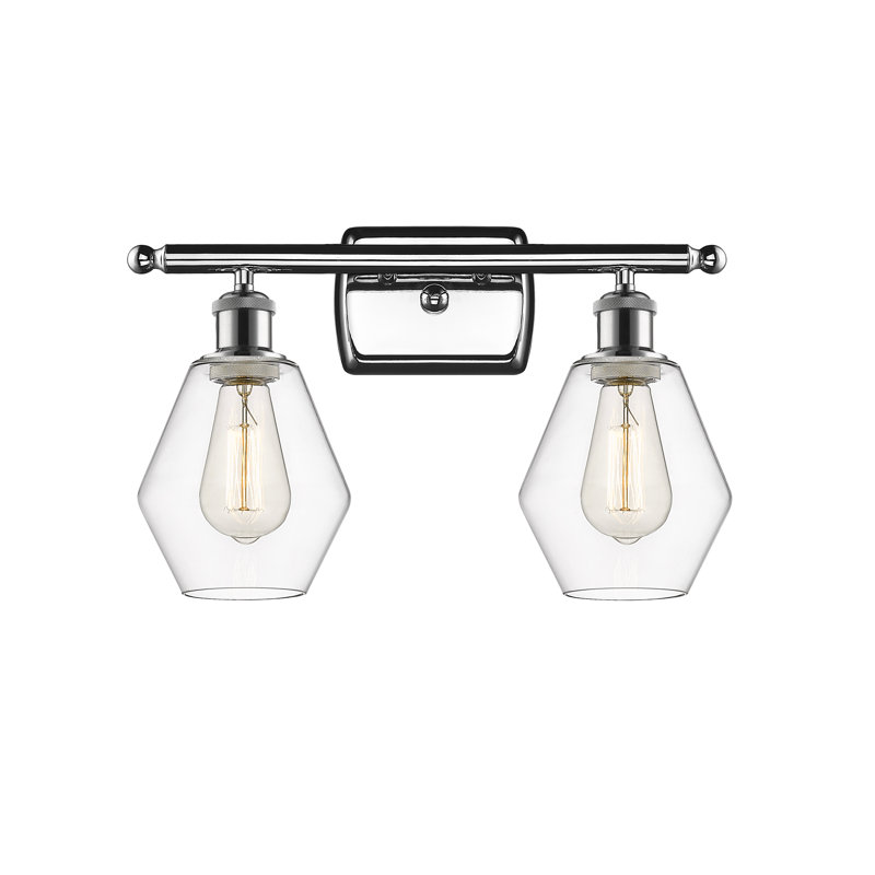 Éclairage pour meuble-lavabo à intensité variable 2 lumières Cindyrella, Transparent, Chrome poli