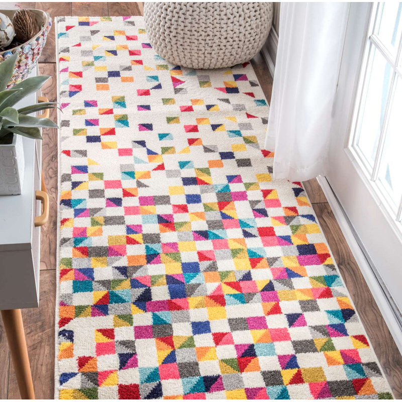 Hunter Geometric Area Rug, Runner 76 x 244cm