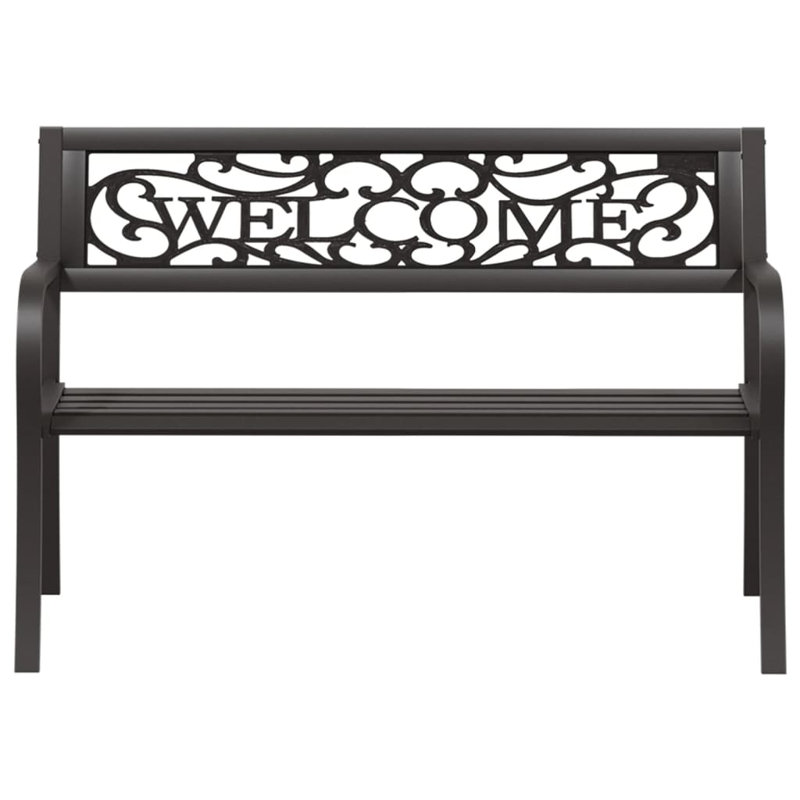 Banc de patio noir acier 49,2 po