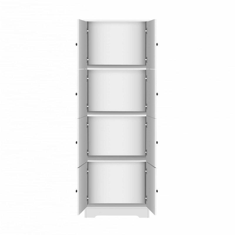 Grande armoire de rangement avec 8 portes et 4 tablettes, Blanc