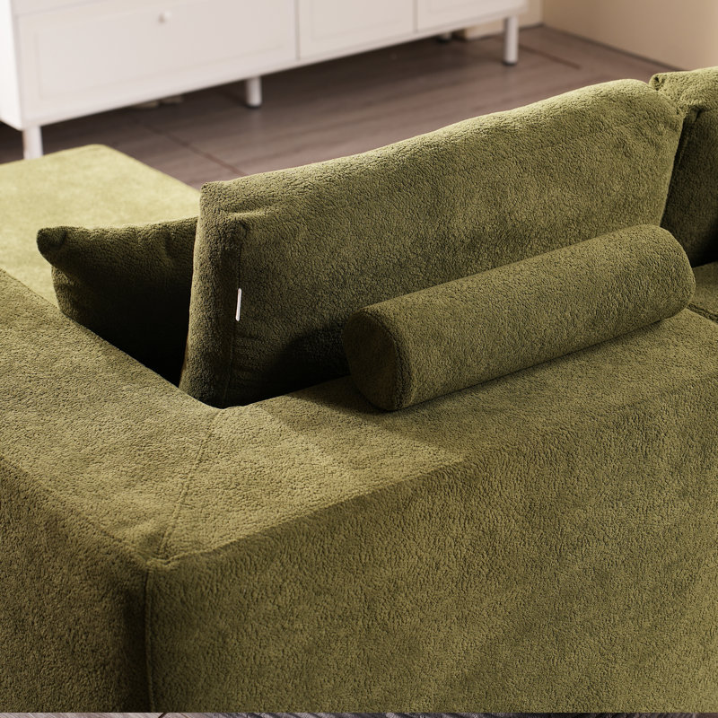Viola 2 - Piece Upholstered Boneless Sectional, Green, Right Hand Facing