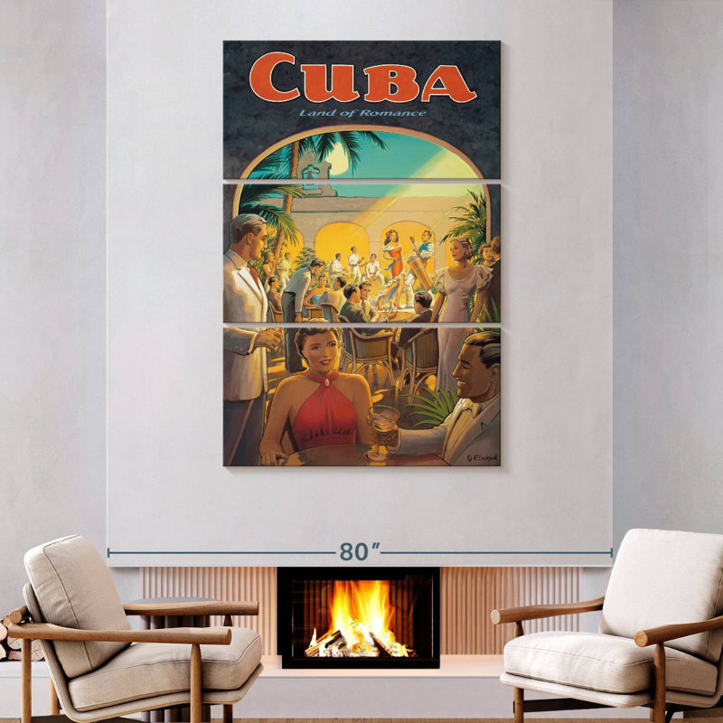 Masam Cuba, terre de romance, H 74 po x l 48 po