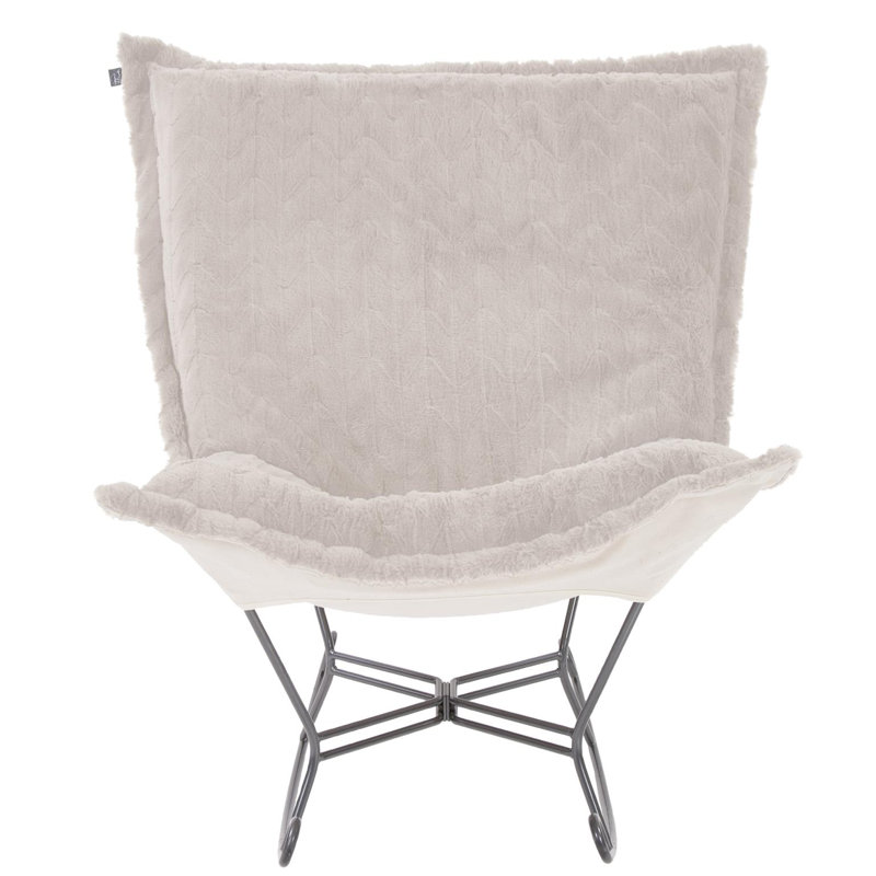 Rocker Angora Naturel Rouleau Puff, Naturel