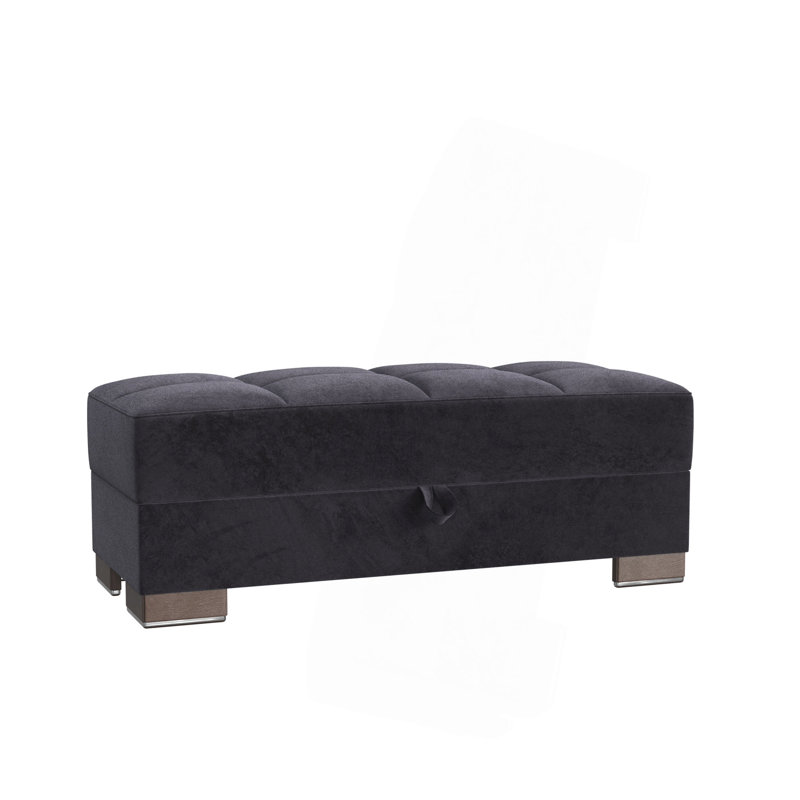 Collection Repose-pieds rembourré avec rangement (SEULEMENT OTTOMAN), Noir