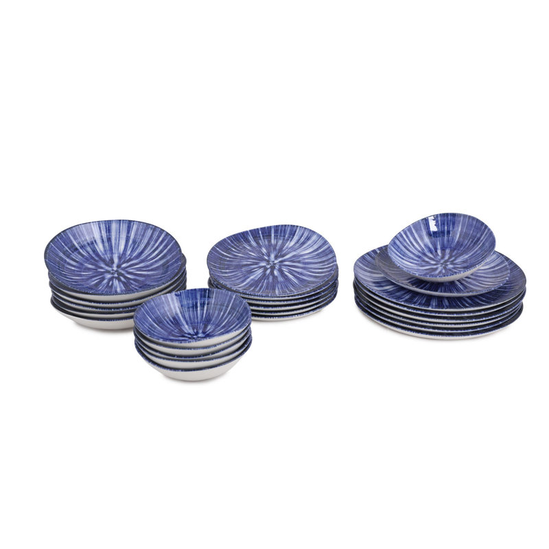 Honfleur Piece Porcelain China Dinnerware Set - Service for 6