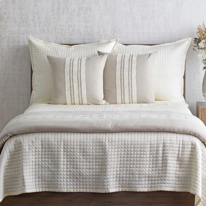 Ready-to-Bed Coverlet, Ivory, King Quilt