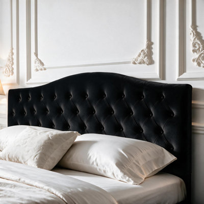 Button-Tufted Upholstered Headboard with Wall-Mount Option