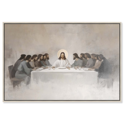 «Jesus and the Apostles Gentle Light», reproduction d'art sur toile encadrée par Art Remedy, cadre argenté, 30 x 20