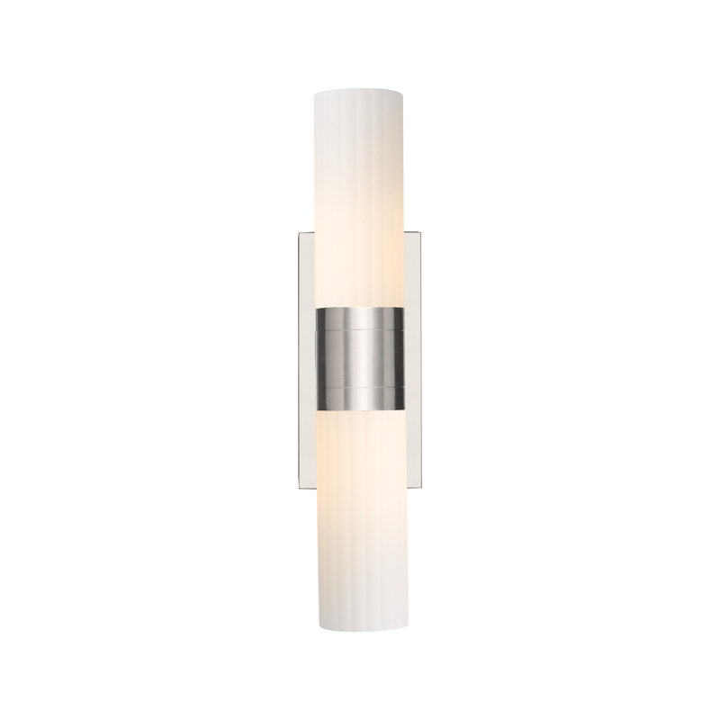 Éclairage pour meuble-lavabo mural 8 po Empire, Blanc, Nickel satiné