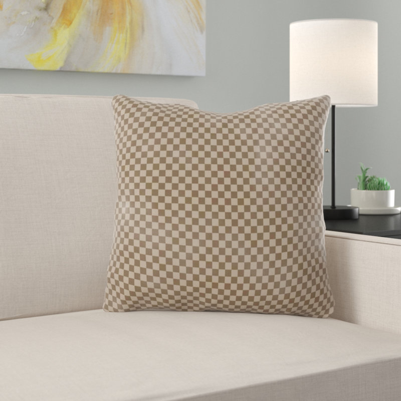 Reversible Throw Pillow, Brown/Beige, Indoor